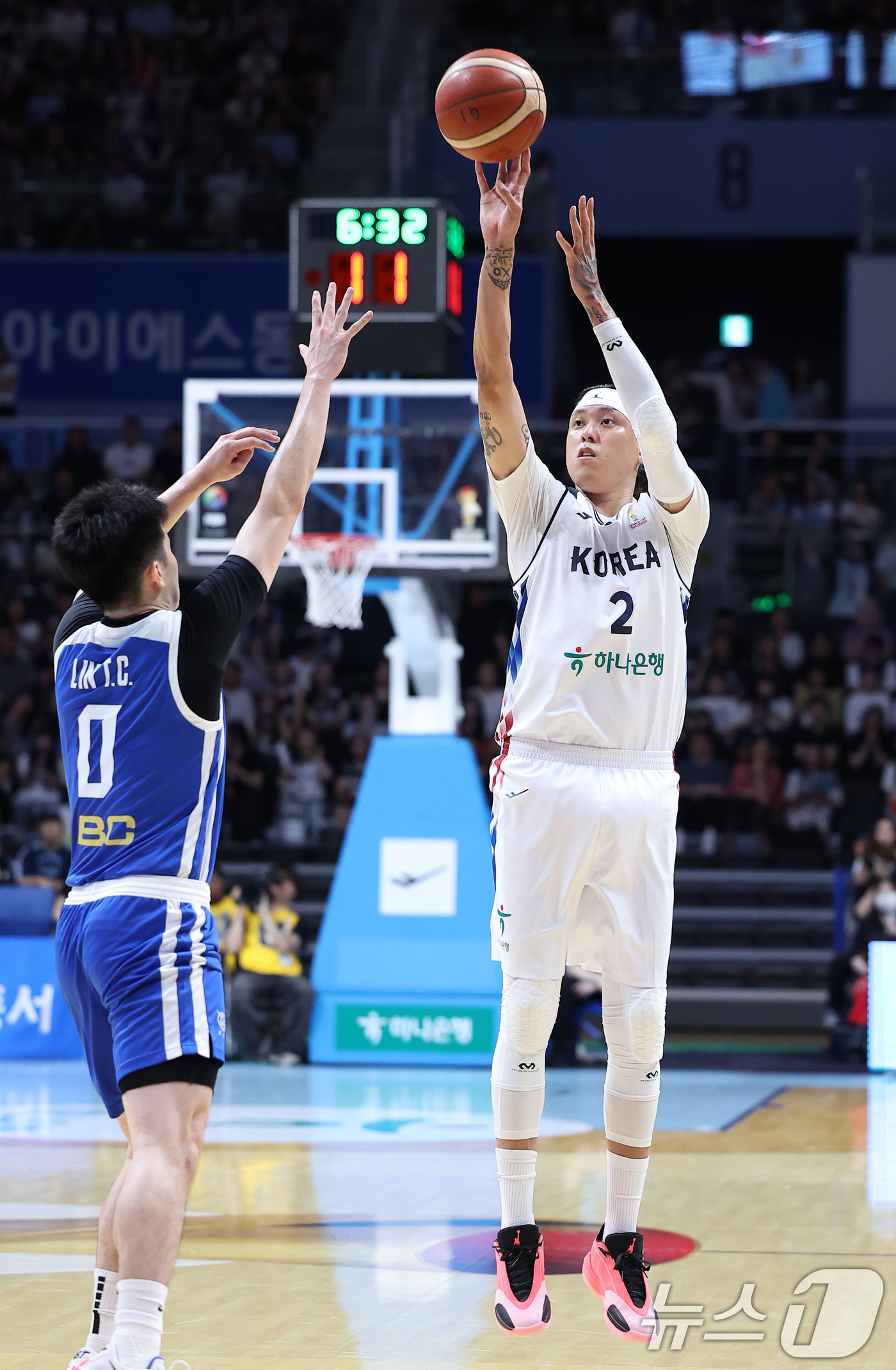 (고양=뉴스1) 김성진 기자 = 대한민국 농구 대표팀 최준용이 3일 경기도 고양시 고양소노아레나에서 열린 2027 FIBA 월드컵 아시아 예선 1라운드 B조 윈도우3 대한민국과 대 …