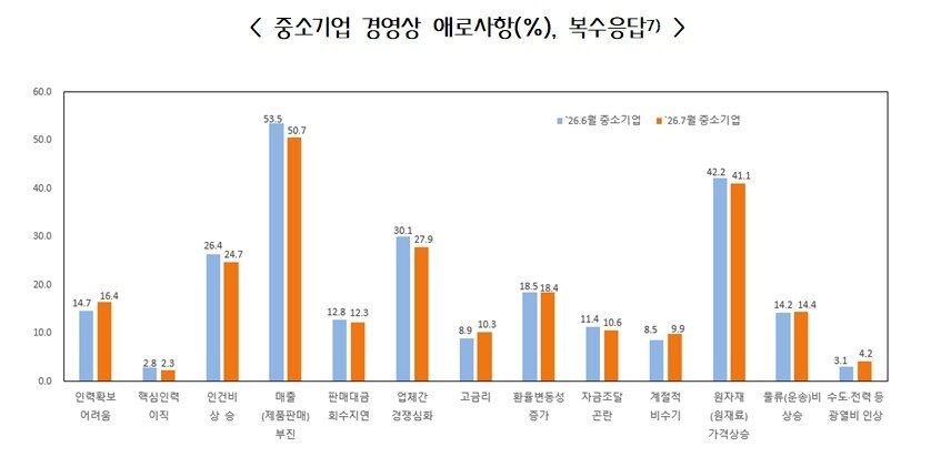 본문 이미지 - 경영상 애로사항 (중기중앙회 제공)