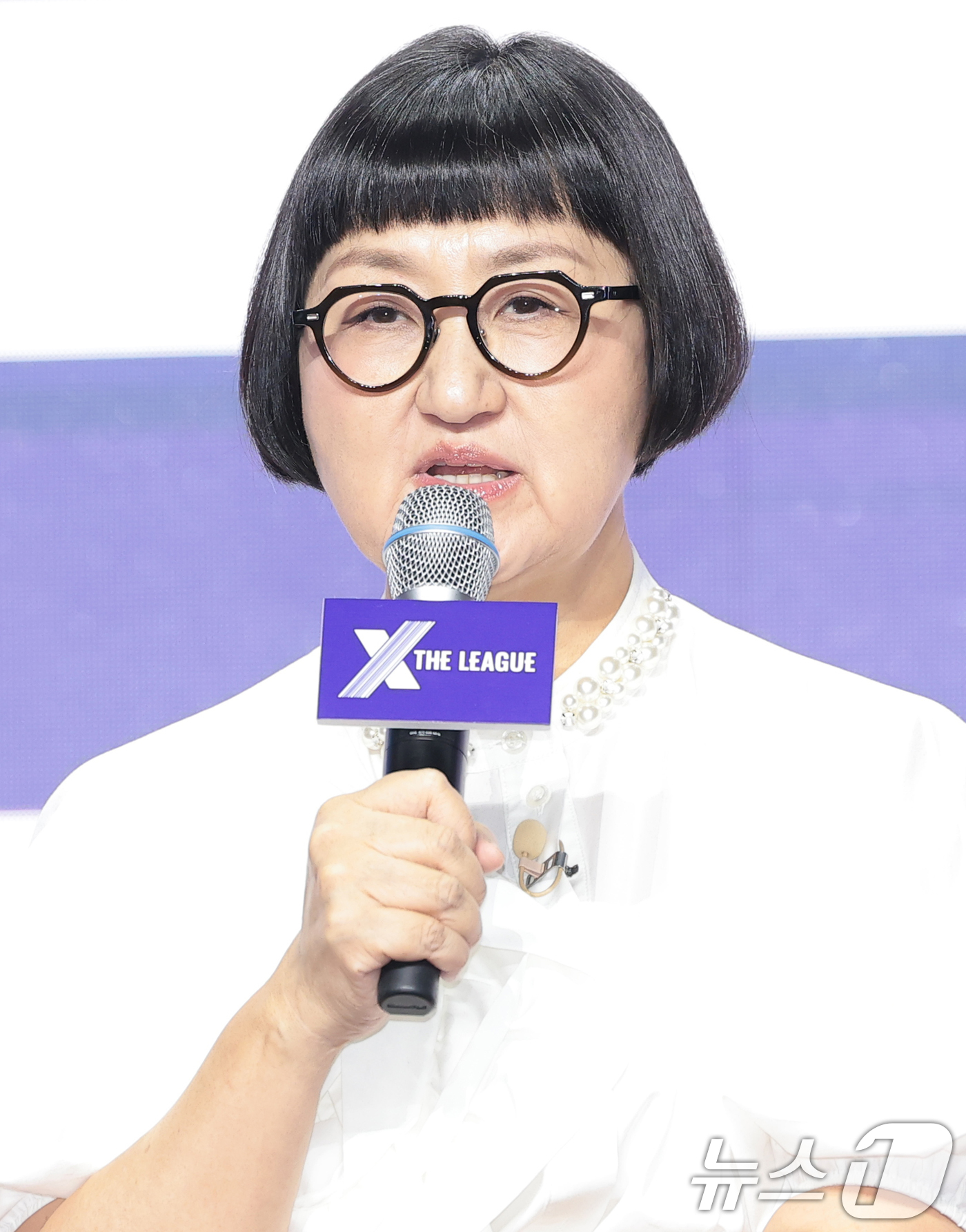 (서울=뉴스1) 권현진 기자 = 브랜딩 전문가 노희영 대표가 30일 오전 서울 마포구 큐브컨벤션센터에서 열린 ENA 새 예능 프로그램 '엑스 더 리그'의 제작발표회에 참석해 인사말 …