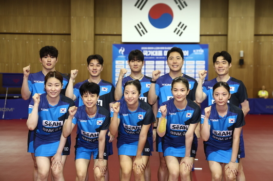 아시안게임 선전 다짐하는 탁구 대표팀