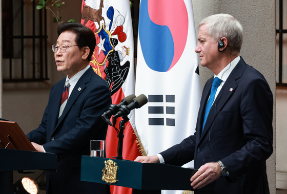 이재명 대통령 '한·칠레 공동언론발표'