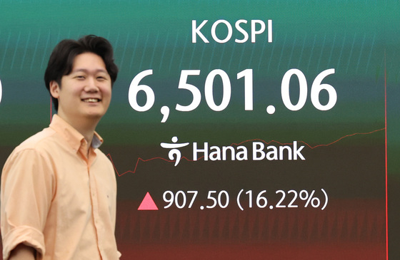 코스피, 장중 16% 급등