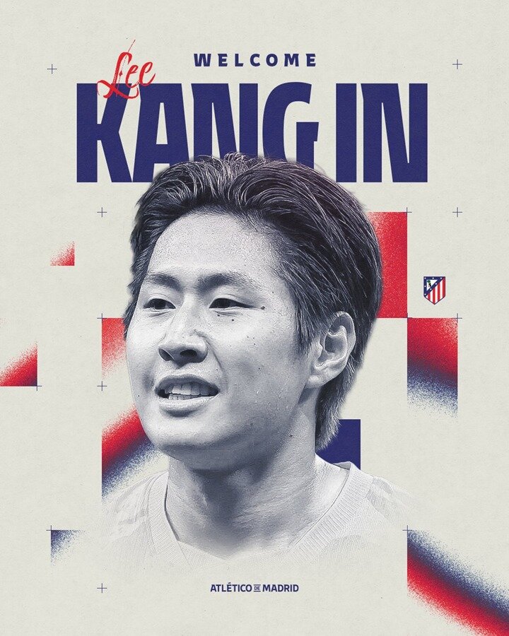 본문 이미지 - 이강인은 파리 생제르맹을 떠나 아틀레티코 마드리드로 이적했다. (아틀레티코 마드리드 SNS 캡처)