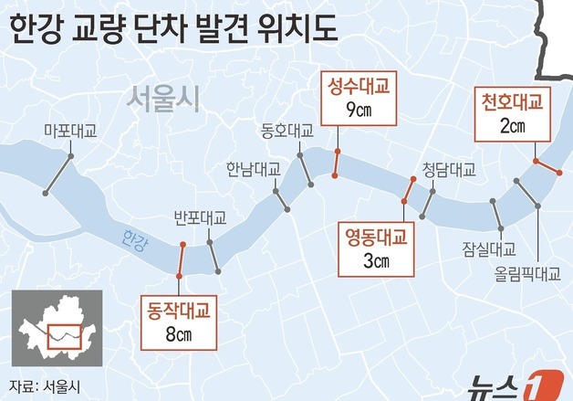 성수대교 이어 영동·천호대교도 '단차'…한강교량 22곳 전수조사