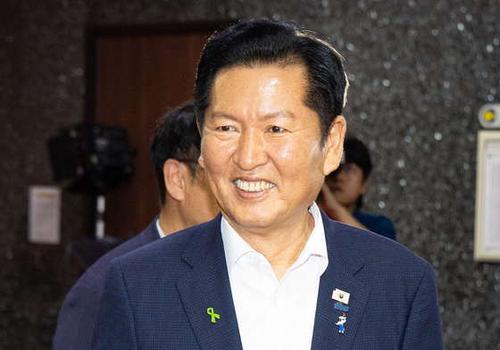 의총 참석하는 정청래 민주당 당대표 후보