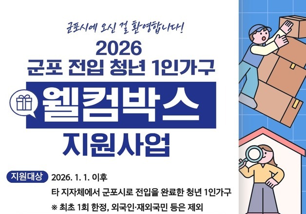 군포시, 전입 청년 1인가구에 생필품 담은 '웰컴박스' 지원