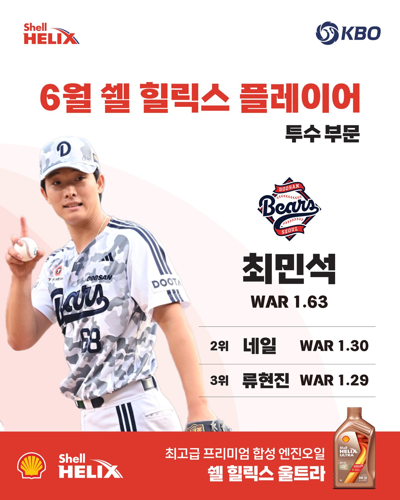 본문 이미지 - 두산 베어스 최민석. (KBO 제공)