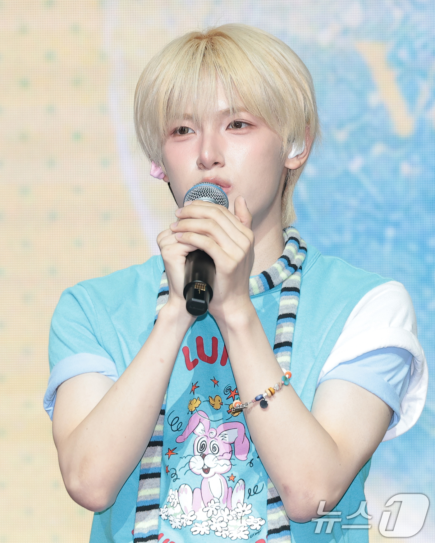 (서울=뉴스1) 권현진 기자 = 그룹 베이온(VAYONN)의 마사토가 6일 서울 마포구 NOL씨어터합정에서 가진 데뷔  EP 'Youth Today(유스 투데이)' 발매 쇼케이스에 …