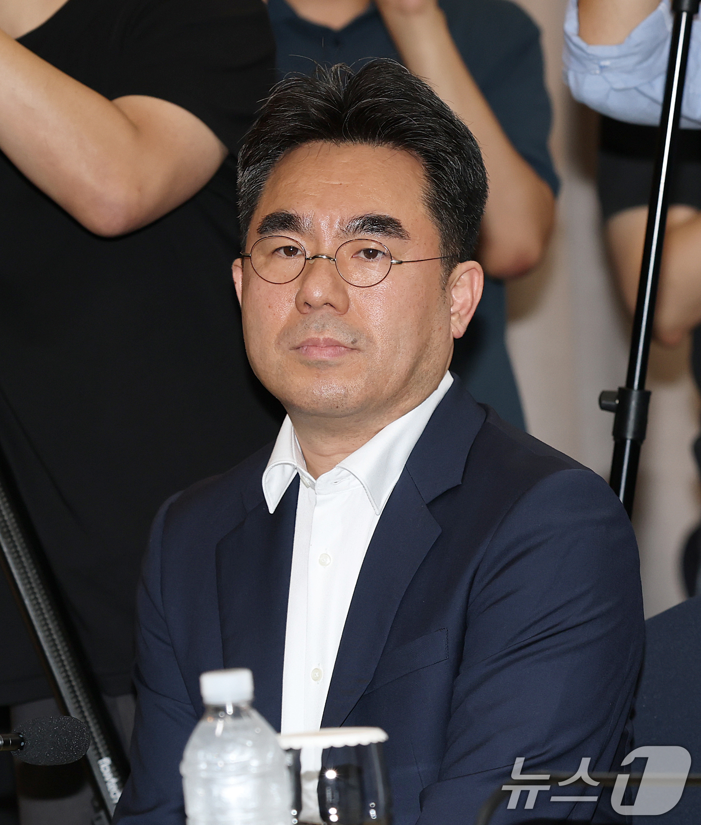 (서울=뉴스1) 안은나 기자 = 김대희 국립부경대학교 교수가 6일 오후 서울 송파구 올림픽파크텔에서 열린 'K-축구혁신위원회' 출범식에서 참석해 있다. (공동취재) 2026.7.6 …