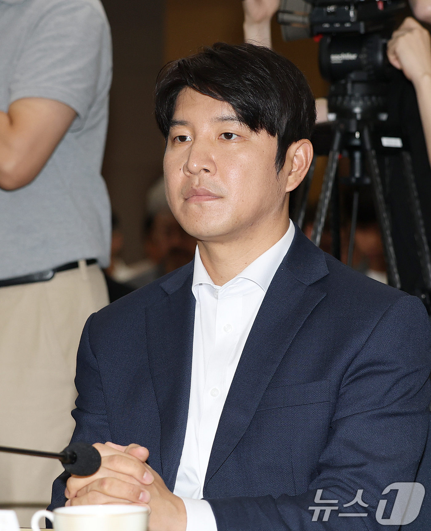 (서울=뉴스1) 안은나 기자 = 박주호 해설위원이 6일 오후 서울 송파구 올림픽파크텔에서 열린 'K-축구혁신위원회' 출범식에 참석해 있다. (공동취재) 2026.7.6/뉴스1