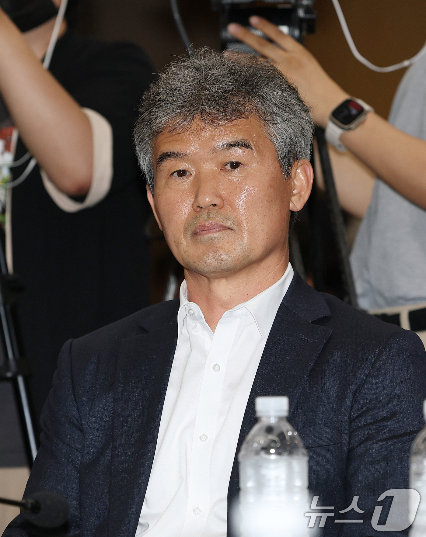 (서울=뉴스1) 안은나 기자 = 김승희 대한축구협회 전무이사가 6일 오후 서울 송파구 올림픽파크텔에서 열린 'K-축구혁신위원회' 출범식에서 참석해 있다. (공동취재) 2026.7. …