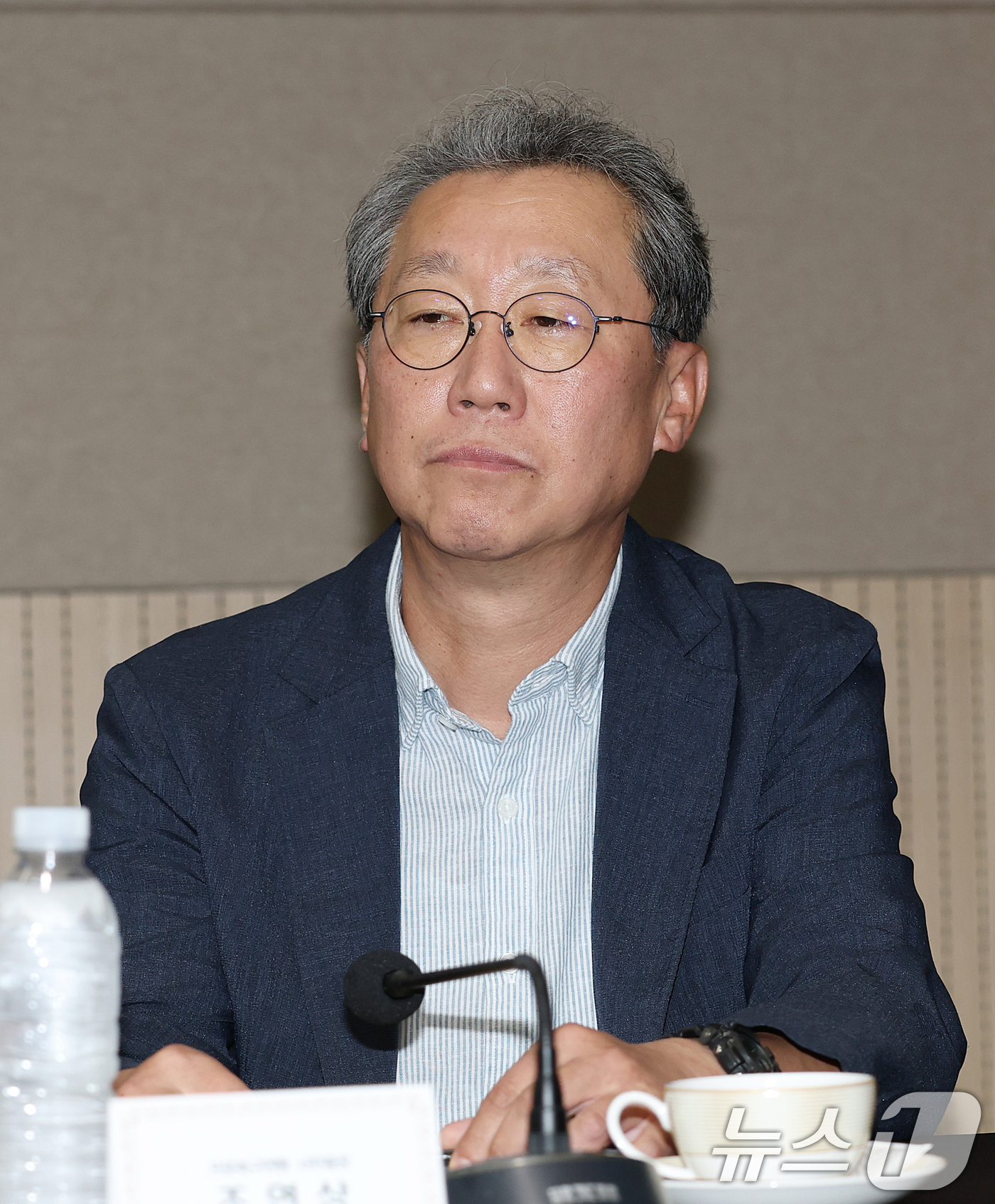 (서울=뉴스1) 안은나 기자 = 조연상 프로축구연맹 사무총장이 6일 오후 서울 송파구 올림픽파크텔에서 열린 'K-축구혁신위원회' 출범식에서 참석해 있다. (공동취재) 2026.7. …