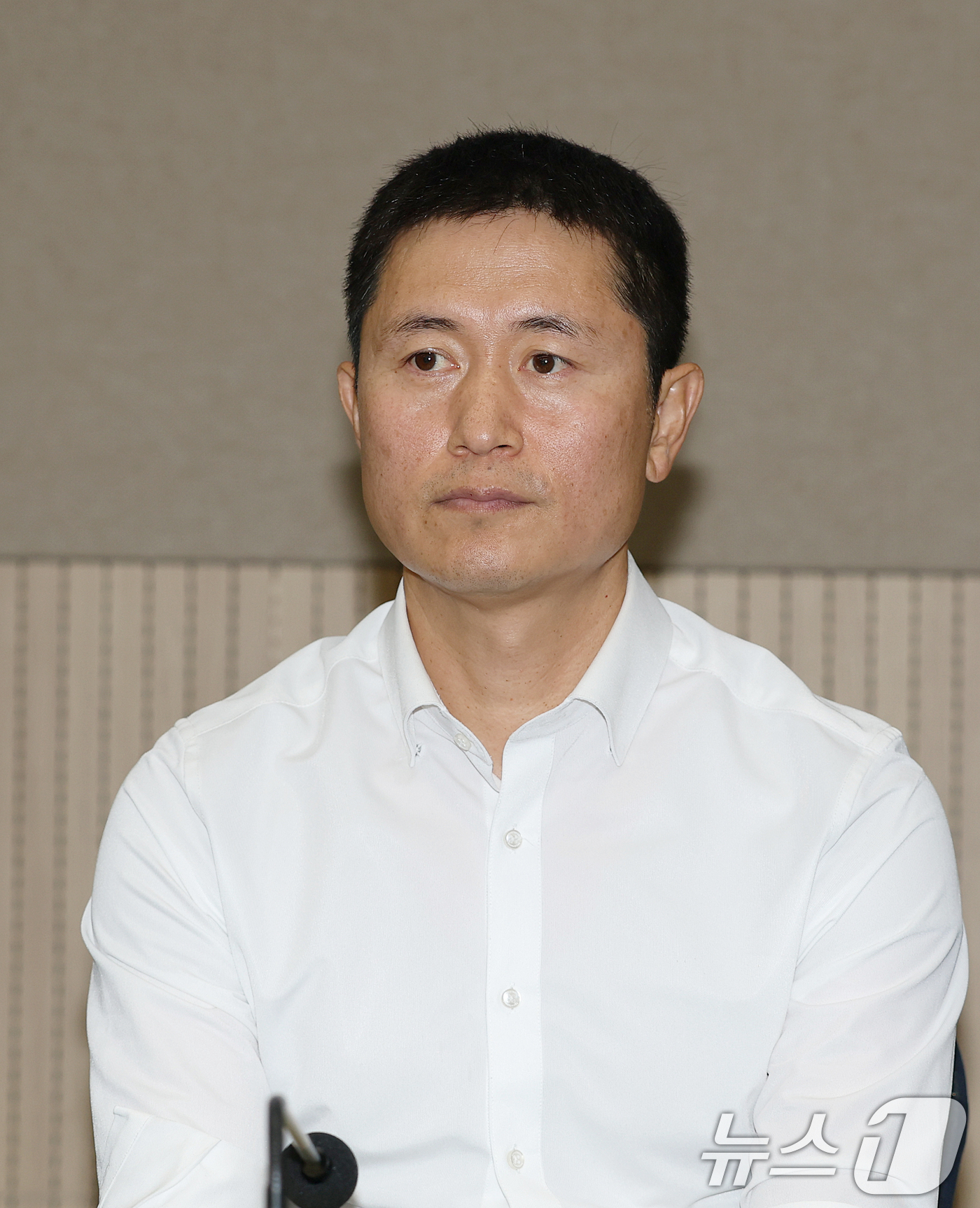 (서울=뉴스1) 안은나 기자 = 이영표 해설위원이 6일 오후 서울 송파구 올림픽파크텔에서 열린 'K-축구혁신위원회' 출범식에 참석해 있다. (공동취재) 2026.7.6/뉴스1