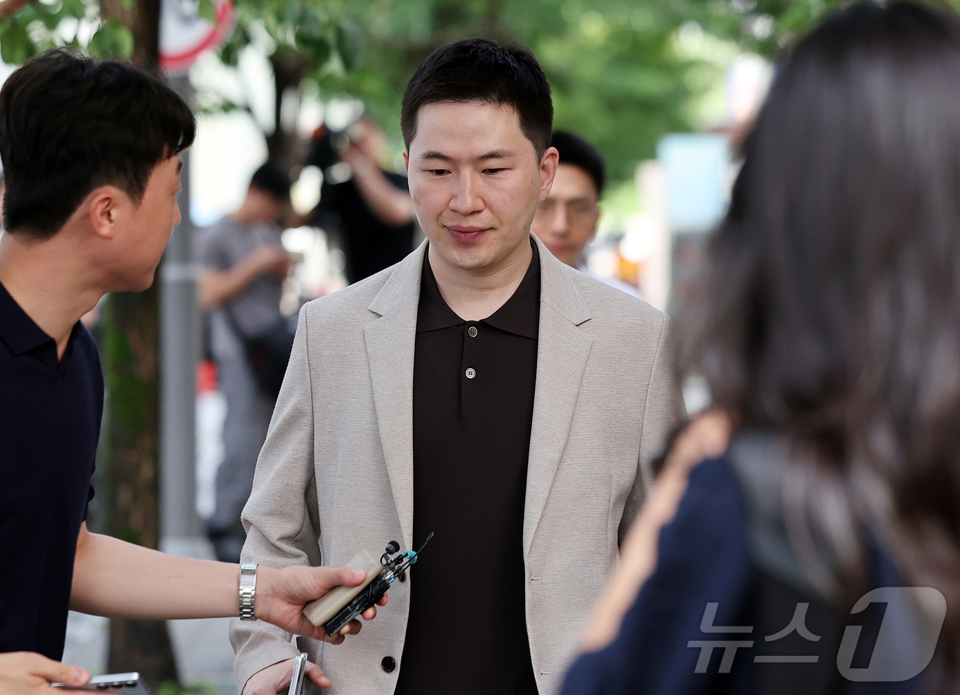 (과천=뉴스1) 김진환 기자 = 김건희 여사 도이치모터스 주가조작 사건 수사무마 의혹과 관련해 이원모 전 대통령실 공직기강비서관이 7일 오전 경기 과천에 마련된 2차 종합특검 사무 …