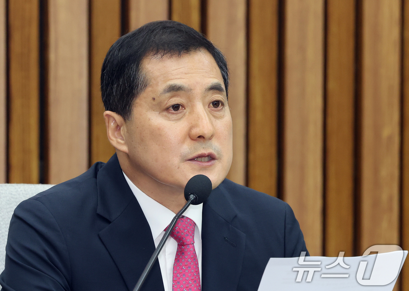 (서울=뉴스1) 황기선 기자 = 박대출 국민의힘 선관위 개혁특위 위원장이 7일 오전 서울 여의도 국회에서 열린 '6.3 국민참정권 침해 진상규명 및 선거관리 개혁 특별위원회 2차 …