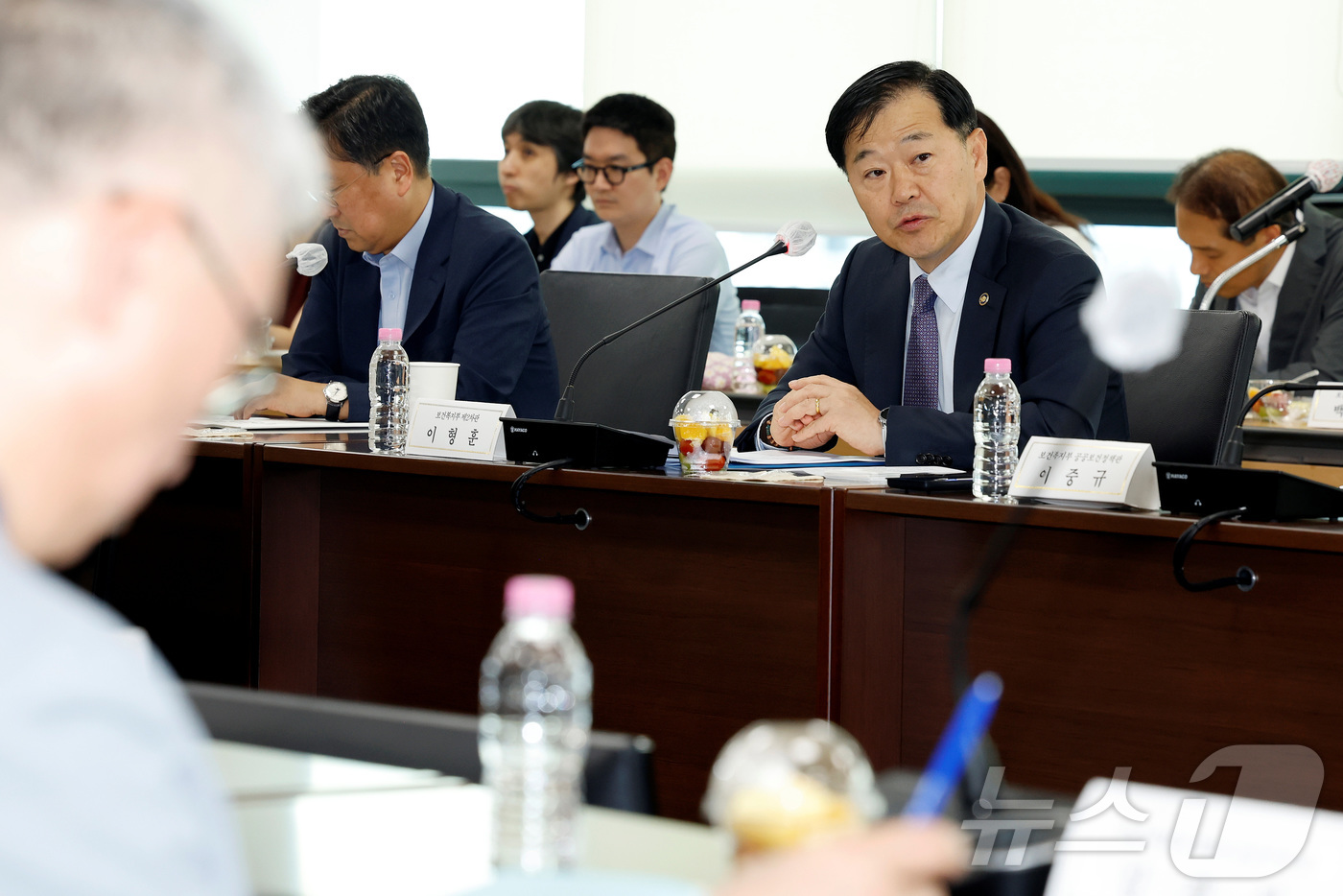 (서울=뉴스1) = 이형훈 보건복지부 제2차관이 7일 서울 서초구 국제전자센터에서 열린 제3차 지역필수공공의료 추진전략 중앙지방 협의체에서 발언하고 있다. (보건복지부 제공, 재판 …