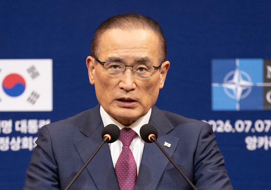 순방 일정 브리핑 하는 위성락 실장