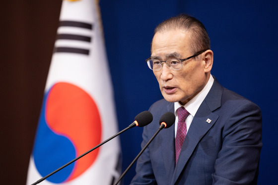순방 일정 브리핑 하는 위성락 실장