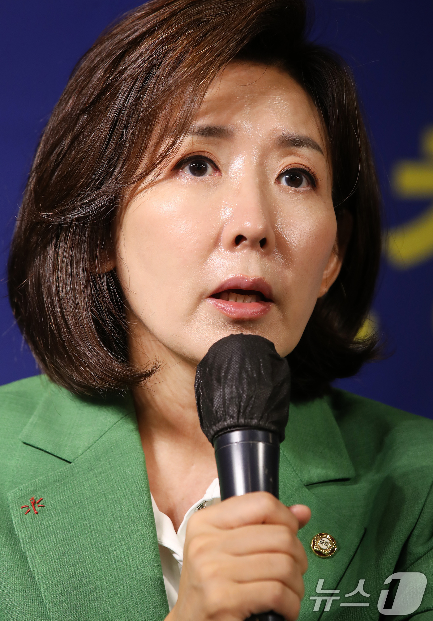 (대구=뉴스1) 공정식 기자 = 나경원 국민의힘(서울 동작구을) 의원이 8일 오전 대구 남구 이천동 대구아트파크에서 열린 아시아포럼21 초청 토론회에서 모두 발언을 하고 있다. 2 …