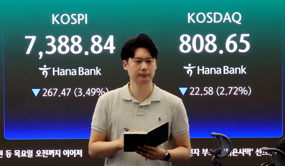 코스닥, 10개월 만에 800선 하회…4%대 급락[장중시황]