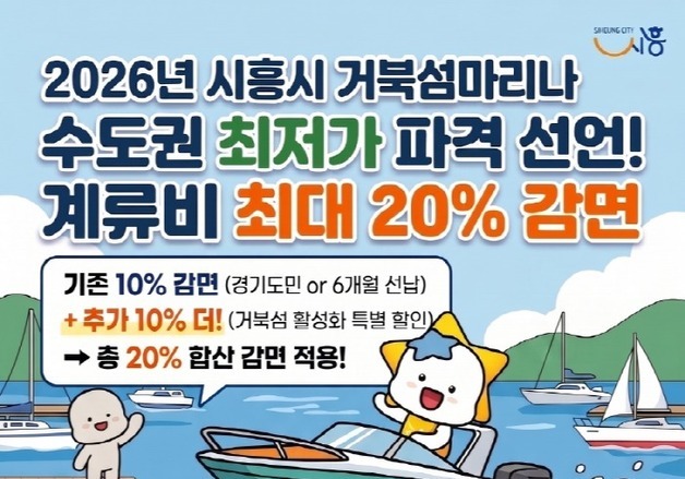 시흥시, 거북섬마리나 해상·육상 계류시설 20% 감면
