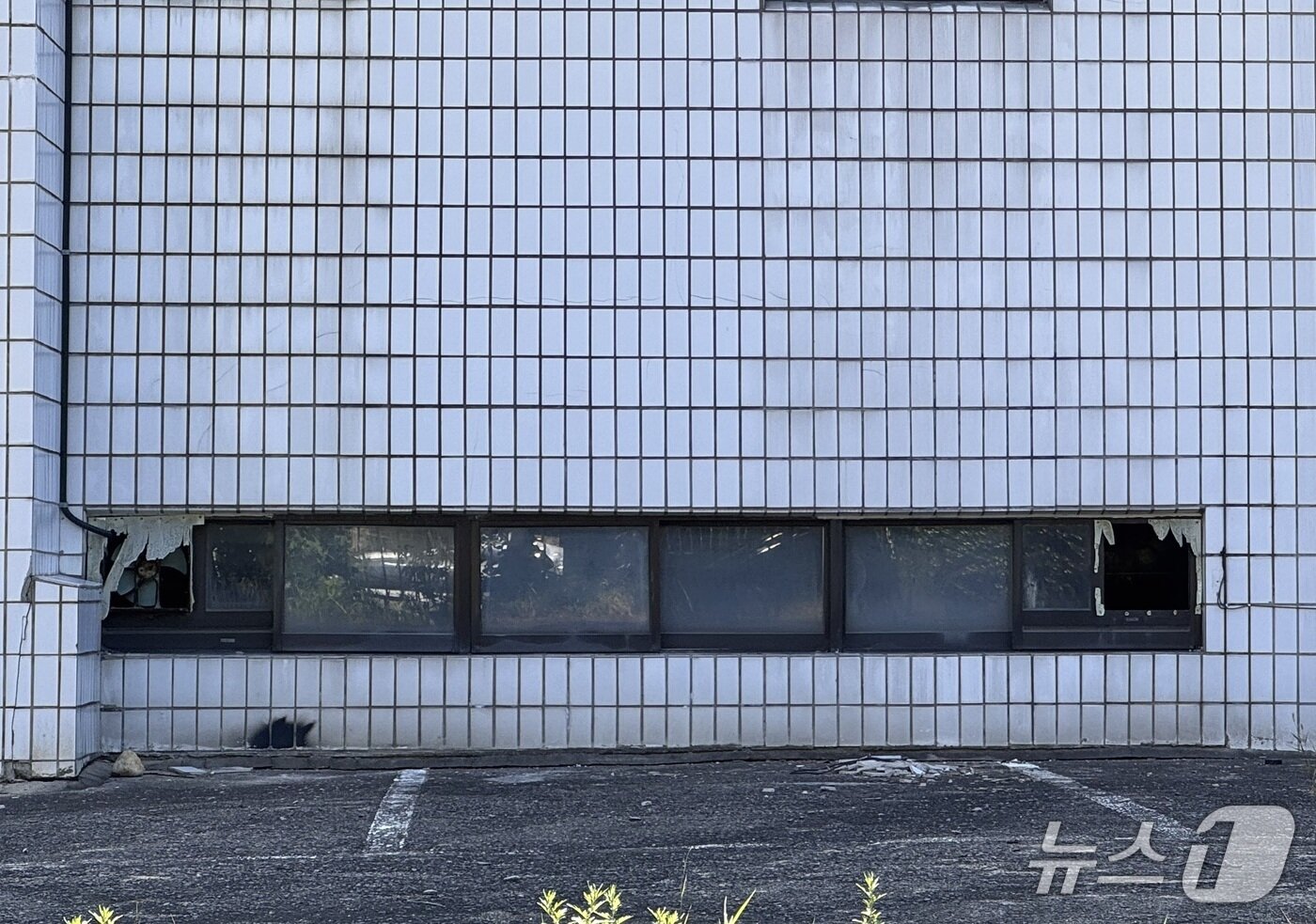 본문 이미지 - 8일 찾은 울산 북구 화봉동 옛 울산지법 중부등기소 청사 창문이 깨져 있다.2026.7.8.ⓒ 뉴스1 김세은 기자