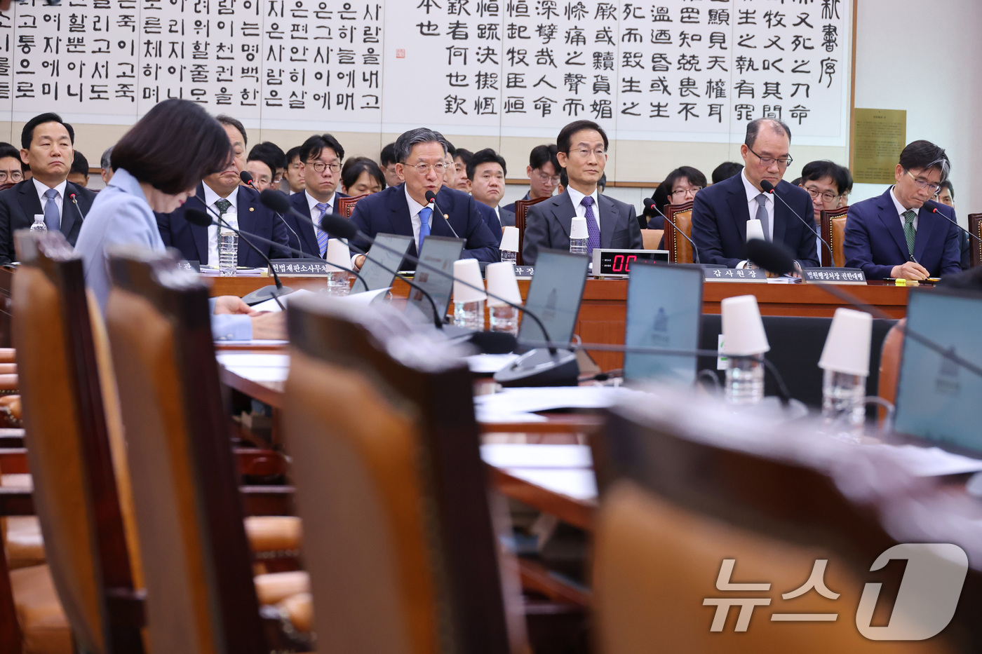 (서울=뉴스1) 신웅수 기자 = 정성호 법무부 장관이 8일 서울 여의도 국회에서 열린 법제사법위원회 전체회의에서 의원 질의에 답변하고 있다. 2026.7.8/뉴스1