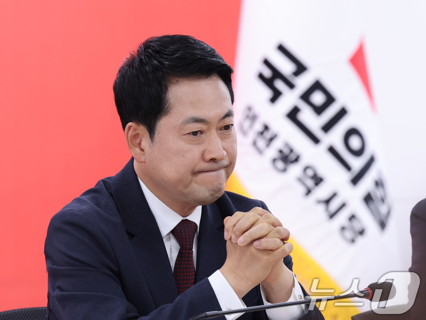 (서울=뉴스1) 박지혜 기자 = 장동혁 국민의힘 대표가 8일 오후 인천 남동구 국민의힘 인천광역시당에서 열린 ‘6·3 참정권 박탈 사태 인천·수도권 청년 단체 간담회’에 참석해 생 …