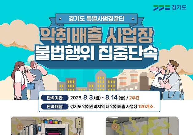 경기도 특사경, 여름철 악취배출 사업장 120곳 불법행위 집중 단속