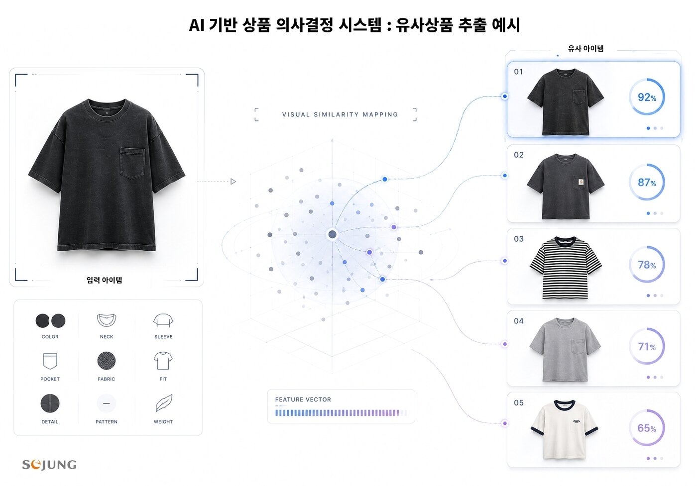 본문 이미지 - 유사상품 자동화 기능 모델(세정그룹 제공)