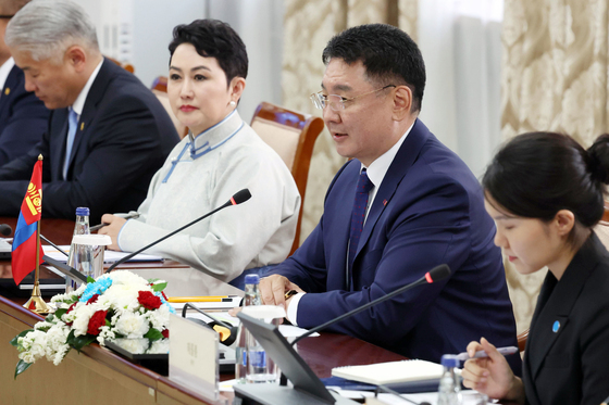 발언하는 오흐나 후렐수흐 몽골 대통령