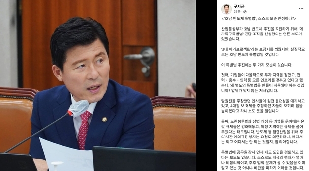 구자근 "산업부 '메가 특구 특별법' 전담과 신설은 모순 인정하는 것"