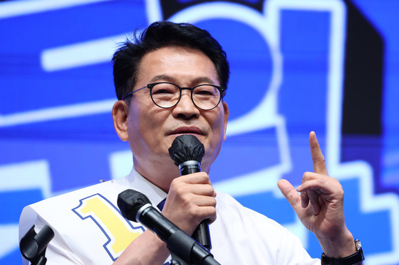 합동연설회 정견 발표하는 송영길 후보
