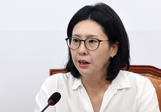 발언하는 손은정 뉴홈 비대위 홍보국장
