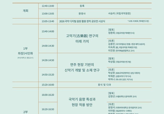고악기 복원부터 AI 음원 데이터까지…20주년 학술 세미나