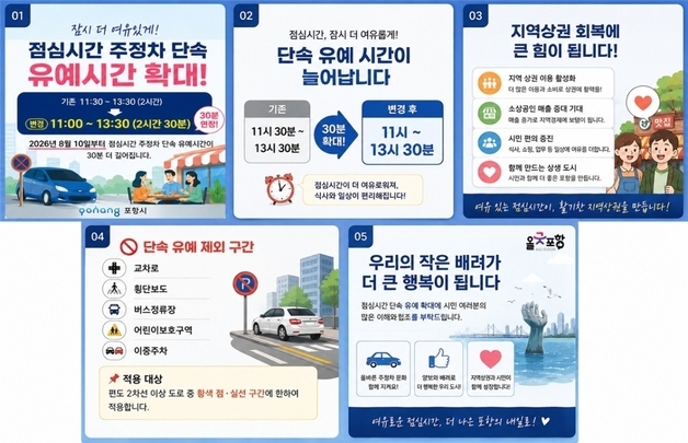 포항시, 전통시장 주변 점심시간 주정차 단속 유예 30분 늘려