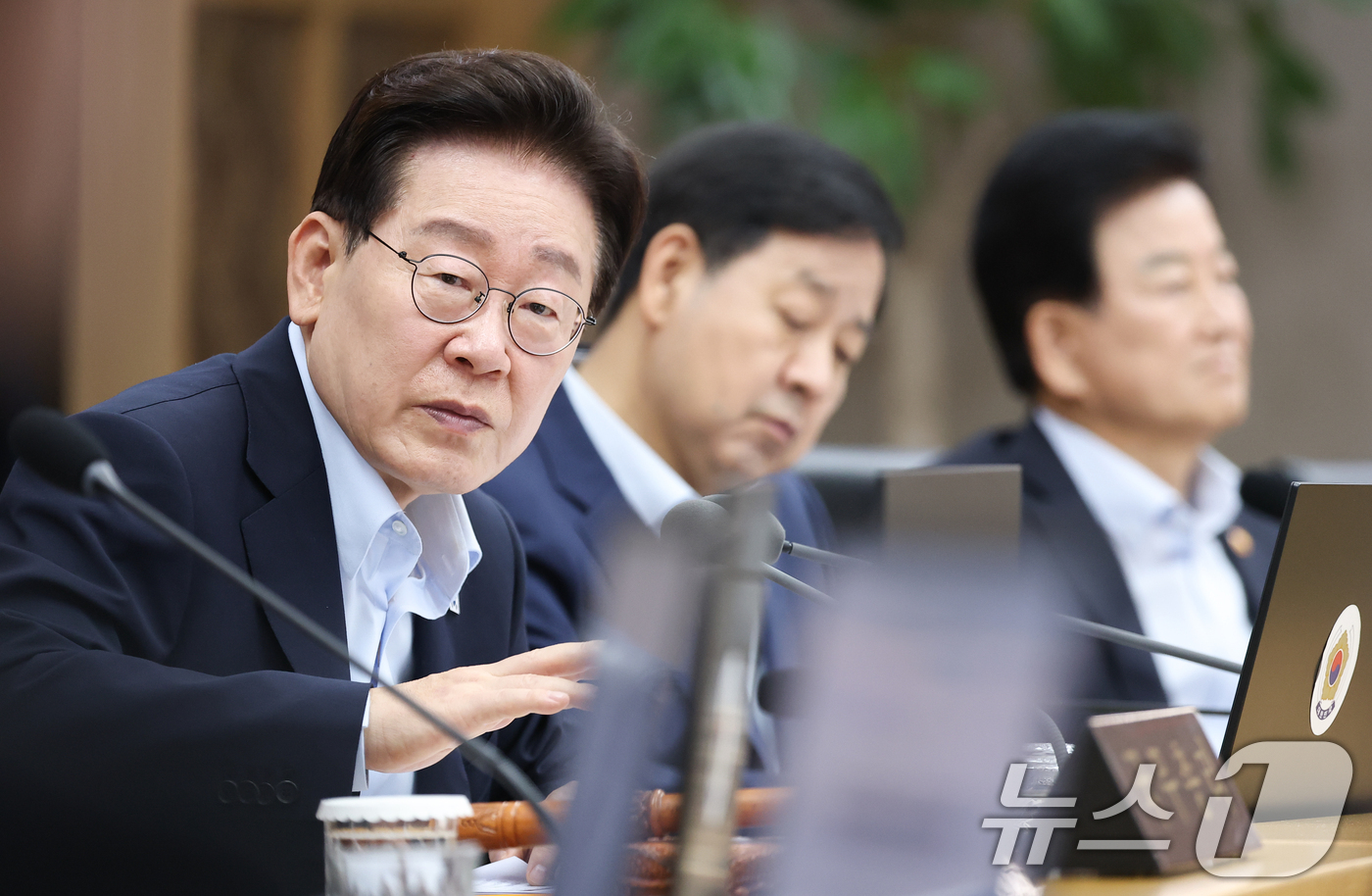 (세종=뉴스1) 허경 기자 = 이재명 대통령이 11일 정부세종청사에서 열린 국무회의에서 발언하고 있다. (청와대통신사진기자단) 2026.8.11/뉴스1