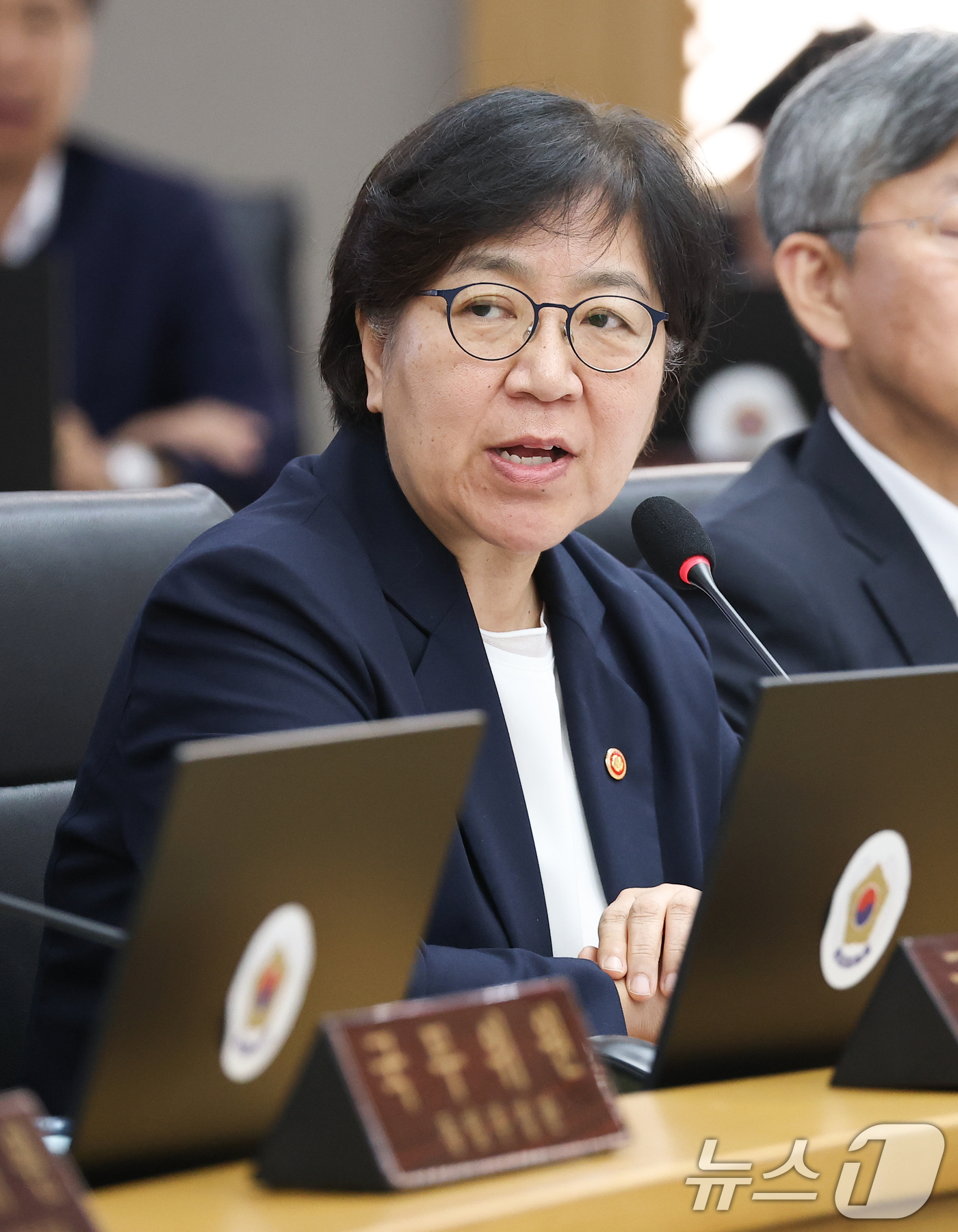 (세종=뉴스1) 허경 기자 = 정은경 보건복지부 장관이 11일 정부세종청사에서 열린 국무회의에서 발언하고 있다. (청와대통신사진기자단) 2026.8.11/뉴스1