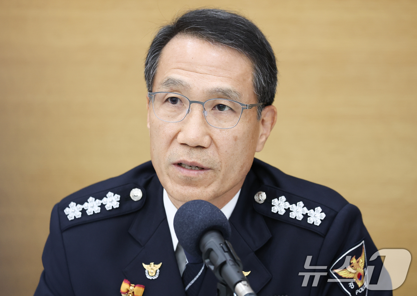 (세종=뉴스1) 허경 기자 = 유재성 경찰청장 직무대행이 11일 정부세종청사에서 열린 국무회의에서 발언하고 있다. (청와대통신사진기자단) 2026.8.11/뉴스1