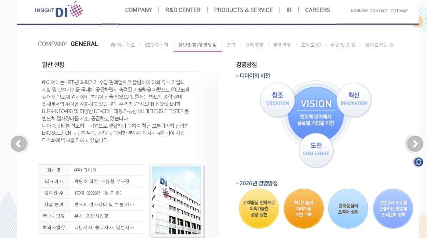 본문 이미지 - 디아이 홈페이지 갈무리