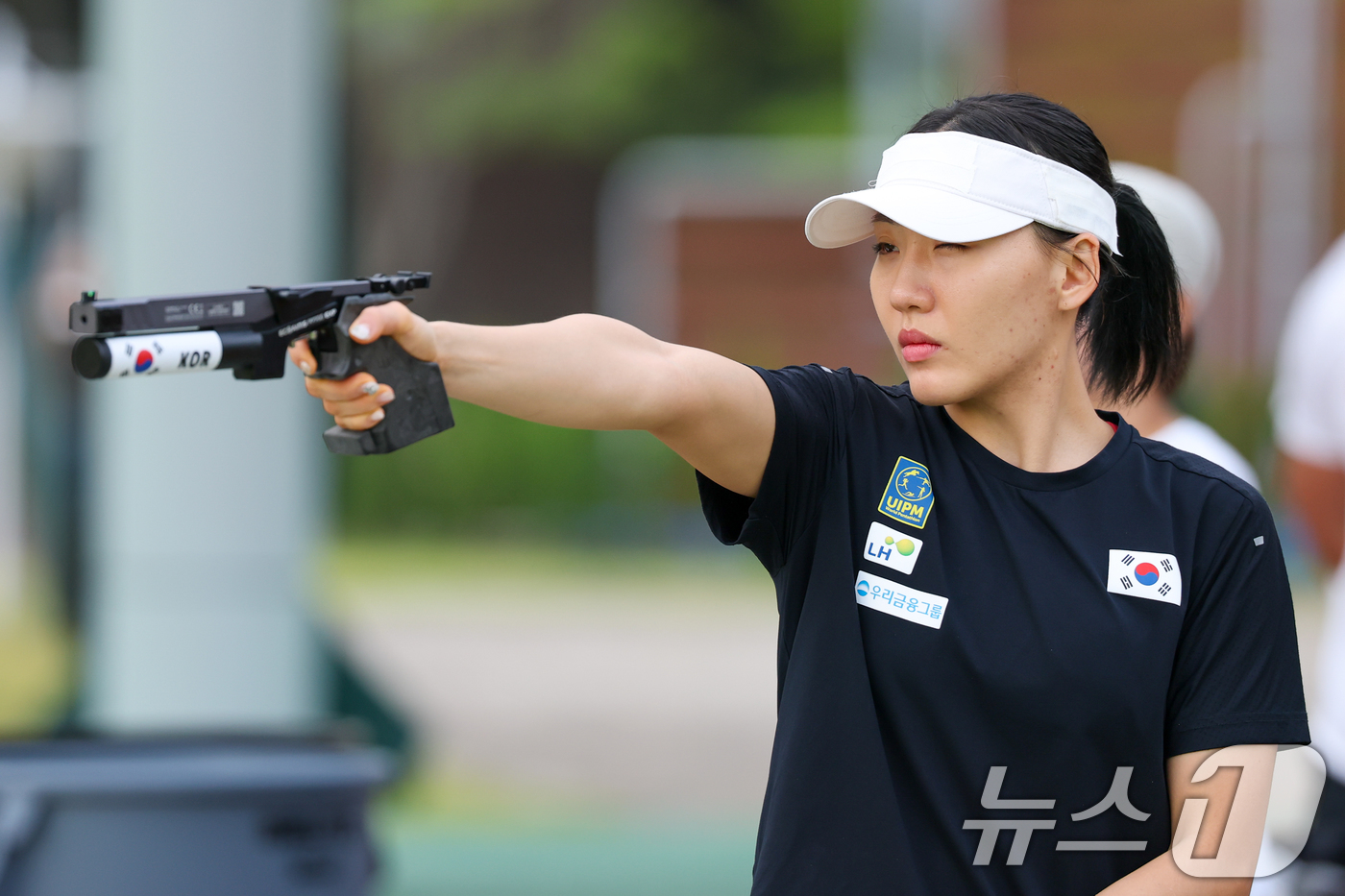 (진천=뉴스1) 안은나 기자 = 근대5종 여자 국가대표 성승민이 13일 충북 진천선수촌에서 2026 아이치·나고야 아시안게임 미디어데이 레이저런 훈련을 하고 있다. 2026.8.1 …
