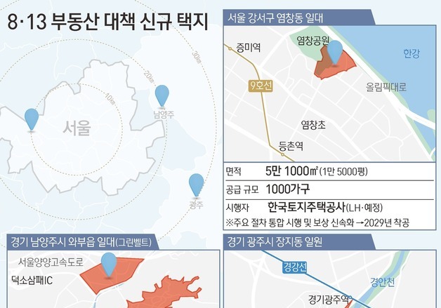 [8·13 부동산대책]서울 강서 등 신규택지 2.7만가구…착공 68→37개월