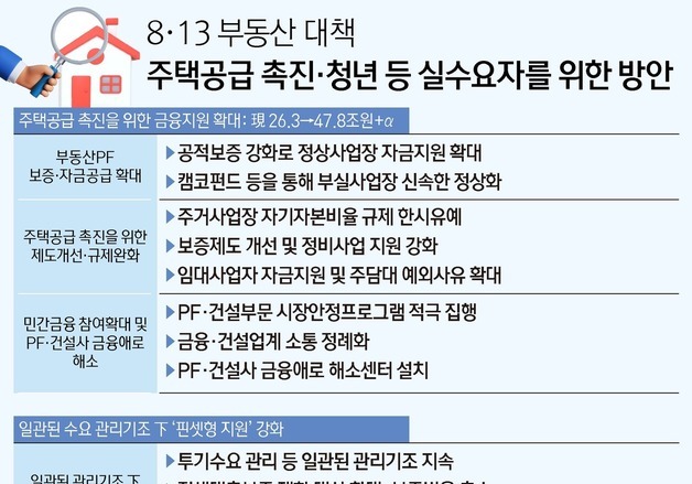 [그래픽] 8·13 부동산 대책 주택공급 촉진·청년 등 실수요자를 위한 방안