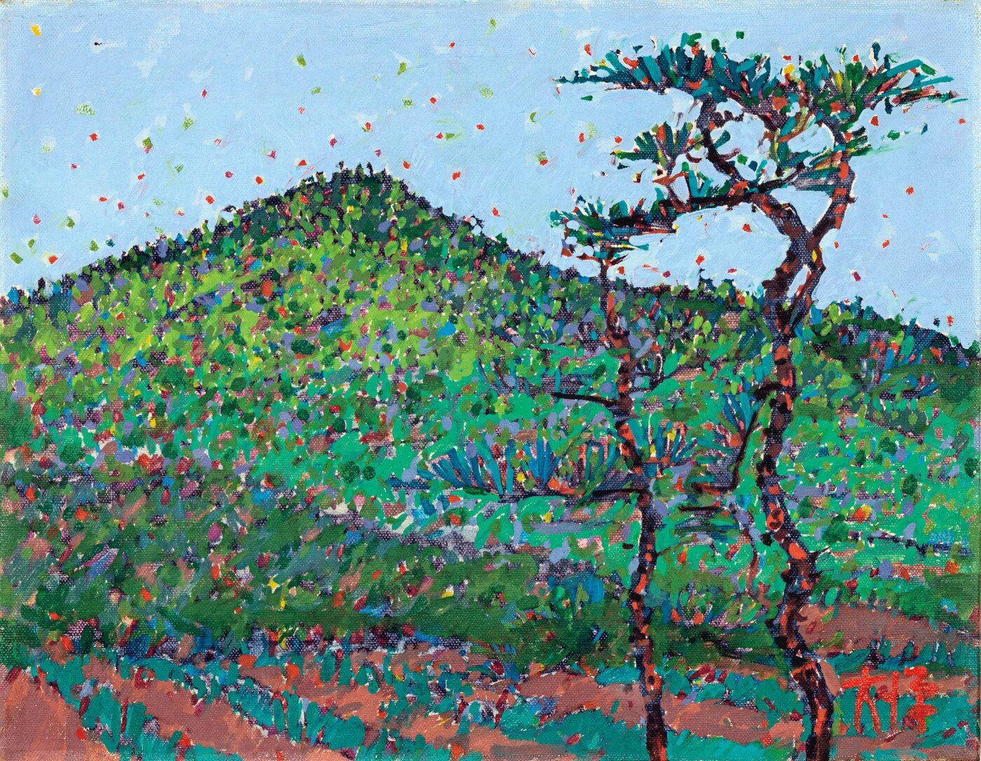 본문 이미지 - 이대원 Lee DaiWon, 1921 - 2005, 소나무, oil on canvas, 31.8&times;40.9cm (6) | 1976. (추정가 3000만~6000만 원) (케이옥션 제공)