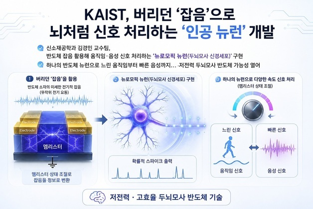 반도체 골칫거리 '잡음'을 두뇌모사 기술로 정보처리 자원화