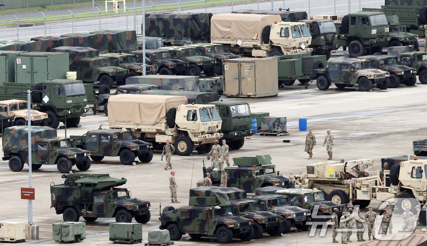 (평택=뉴스1) 김영운 기자 = 한국과 미국이 하반기 정례 연합연습 '을지 자유의 방패'(Ulchi Freedom Shield·UFS)를 진행한 17일 경기 평택시 팽성읍 주한미군 …