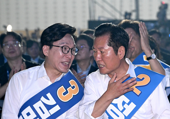 김민석·정청래 '전당대회 대화'