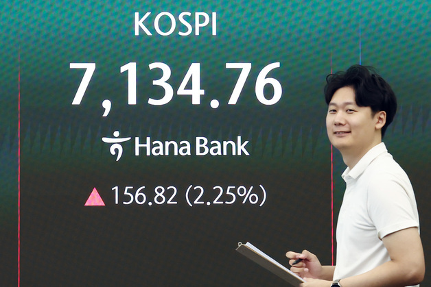 코스피,  2.15% 상승 출발…7100선 회복