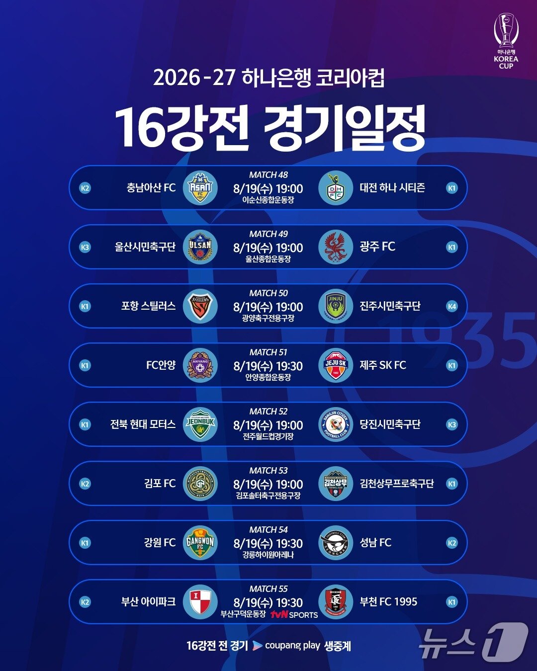 본문 이미지 - 2026-27 하나은행 코리아컵  대진(대한축구협회 제공)