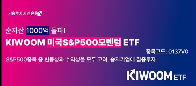 키움운용, S&P500 핵심 종목 투자 '모멘텀 ETF' 순자산 1000억 돌파